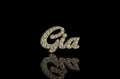 14k yellow gold custom "gia" style diamond pendant