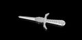 14K WHITE GOLD CUSTOM SWORD DIAMOND PENDANT
