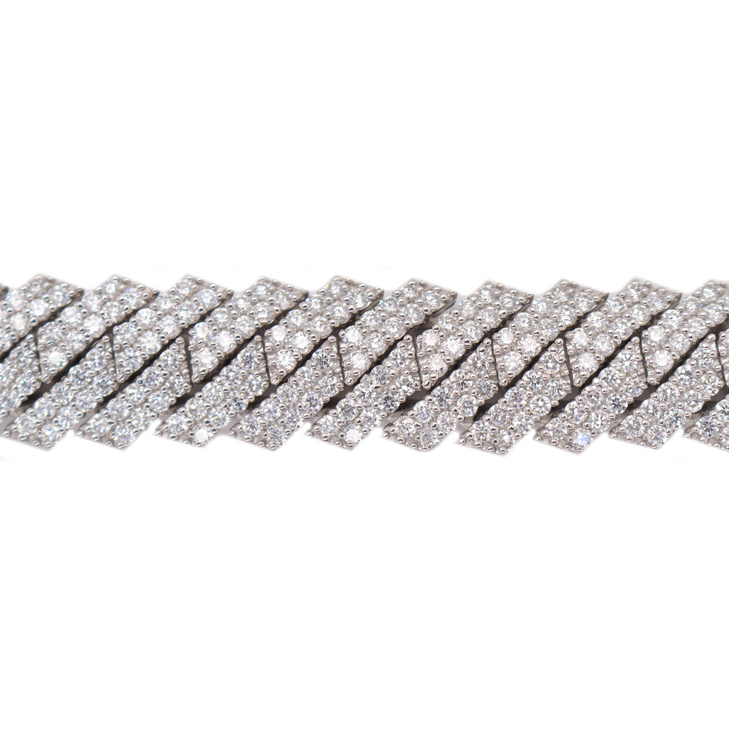 Miami Cuban Prong Setting Diamond Bracelet 15.47 CT