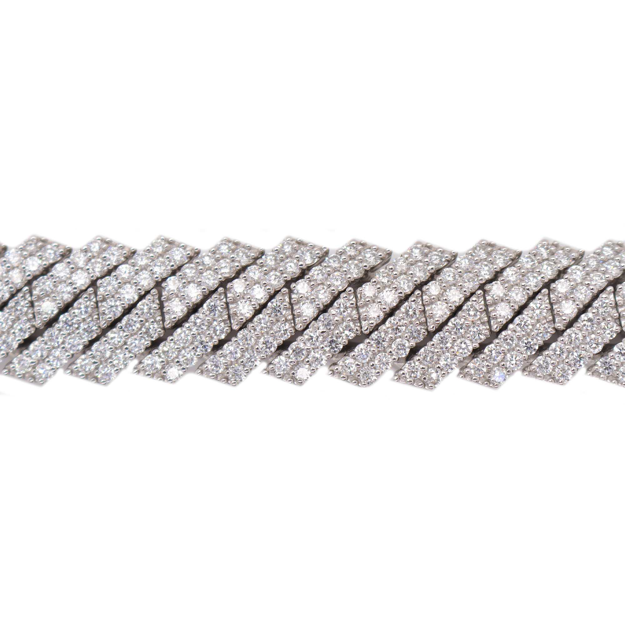 Miami Cuban Prong Setting Diamond Bracelet 15.47 CT