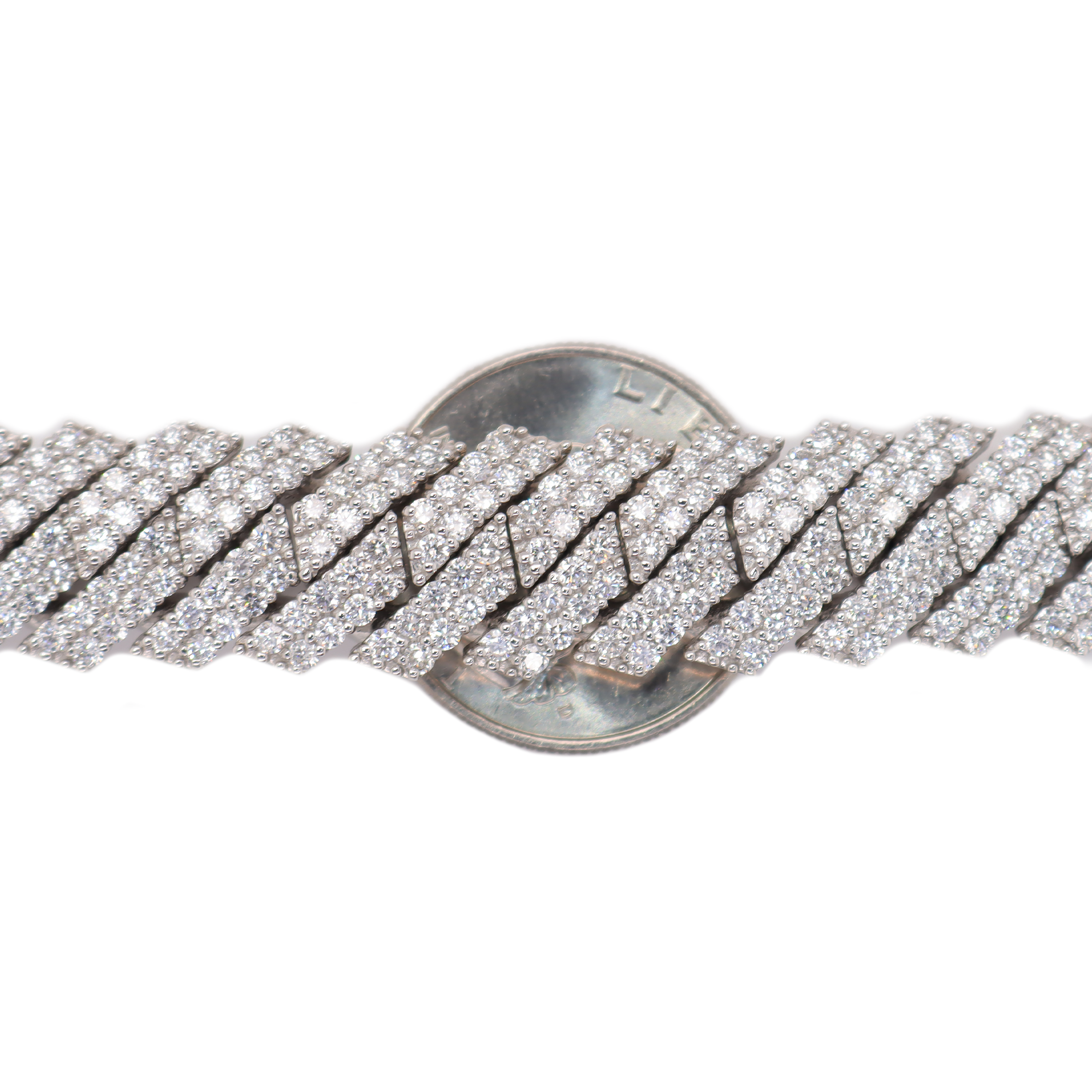 Miami Cuban Prong Setting Diamond Bracelet 15.47 CT