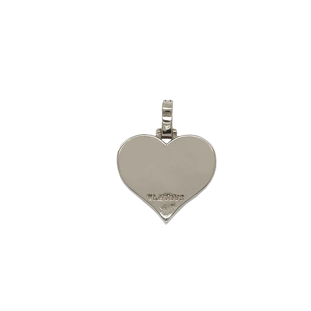Small Diamond Picture Heart White Gold Pendant 1.17 CT