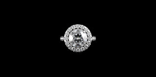 18k white gold round halo diamond engagement ring 5.00cts