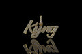14k yellow gold custom 2 row "kyng" style diamond pendant