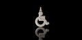 14K 2 TONE ROSE AND WHITE GOLD HANDICAP WHEELCHAIR DIAMOND PENDANT