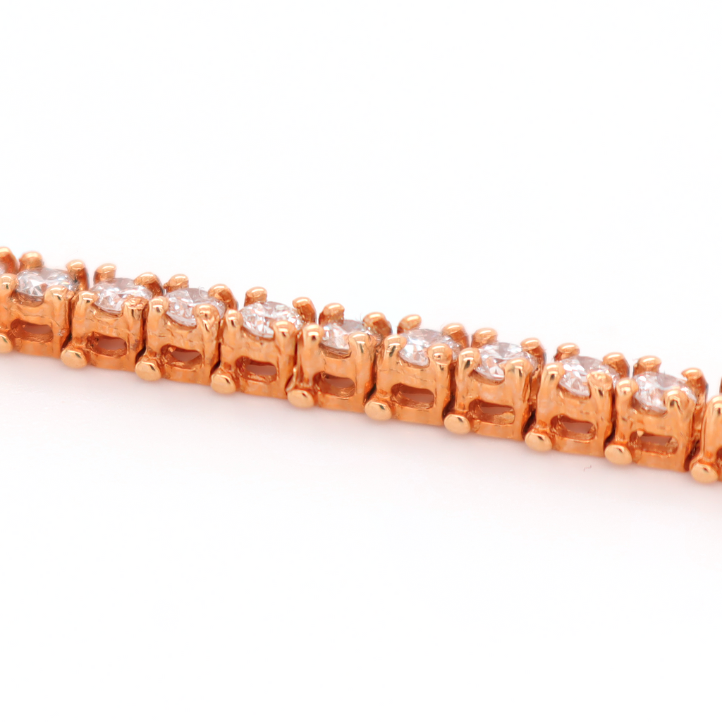Tennis Diamond Rose Gold Bracelet 3.16 CT