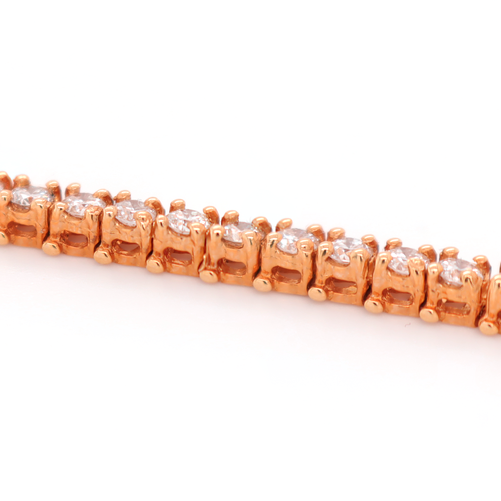 Tennis Diamond Rose Gold Bracelet 3.16 CT