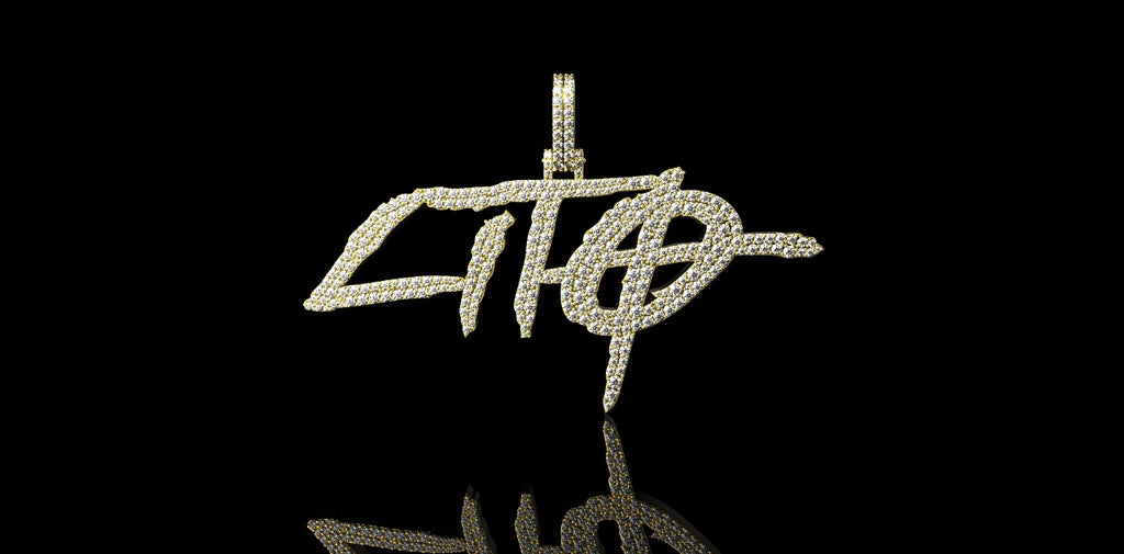 14K YELLOW GOLD SINGLE LAYER "LITO" STYLE CUSTOM DIAMOND PENDANT