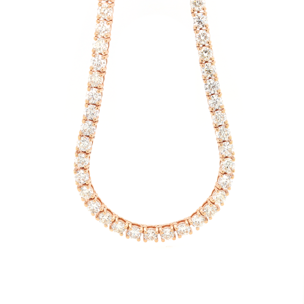 Diamond Tennis Rose Gold Chain 30.46 CT