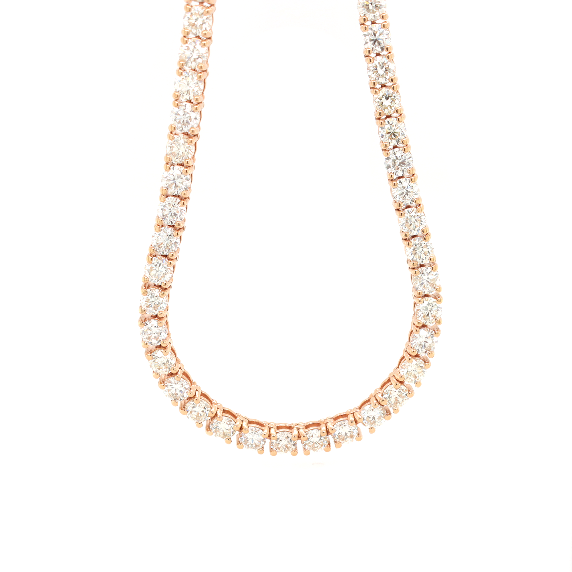 Diamond Tennis Rose Gold Chain 30.46 CT