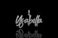 14k white gold custom "ysabella" style diamond pendant