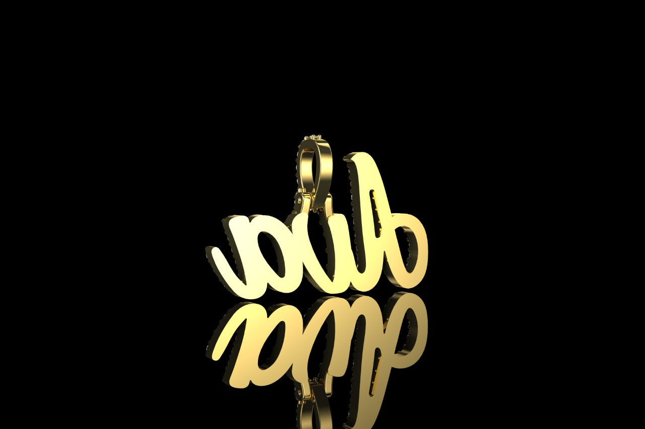 14k yellow gold custom "ava" style diamond pendant