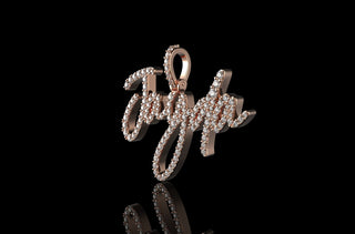 14k rose gold custom "jayda" style diamond pendant