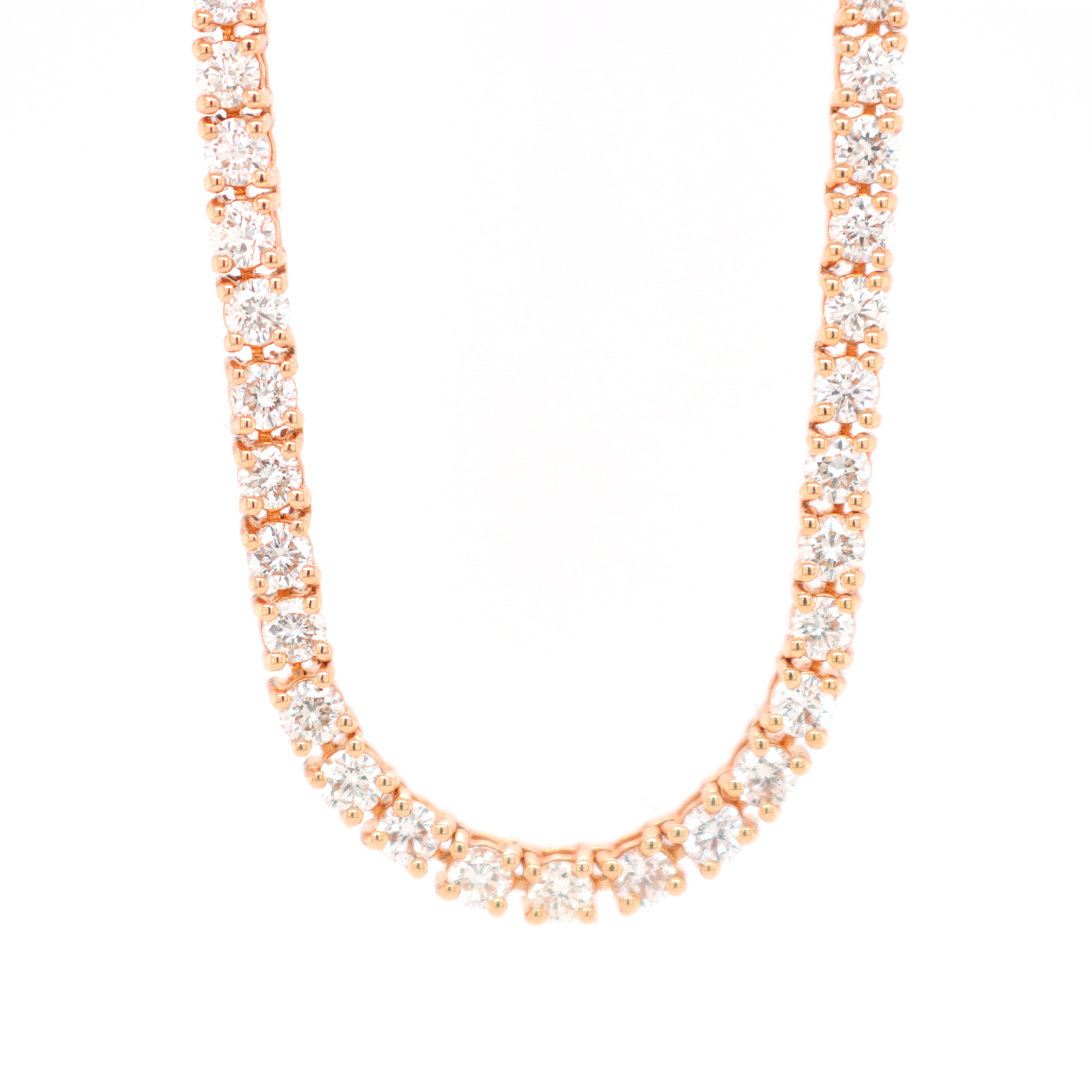 Diamond Tennis Rose Gold Chain 7.19 CT