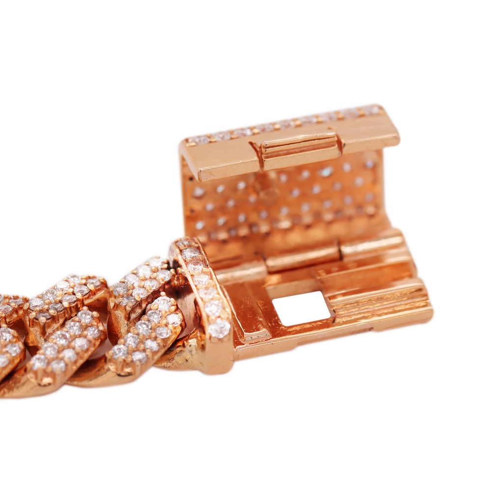 Miami Cuban Prong Setting Rose Gold Bracelet 6.78 CT