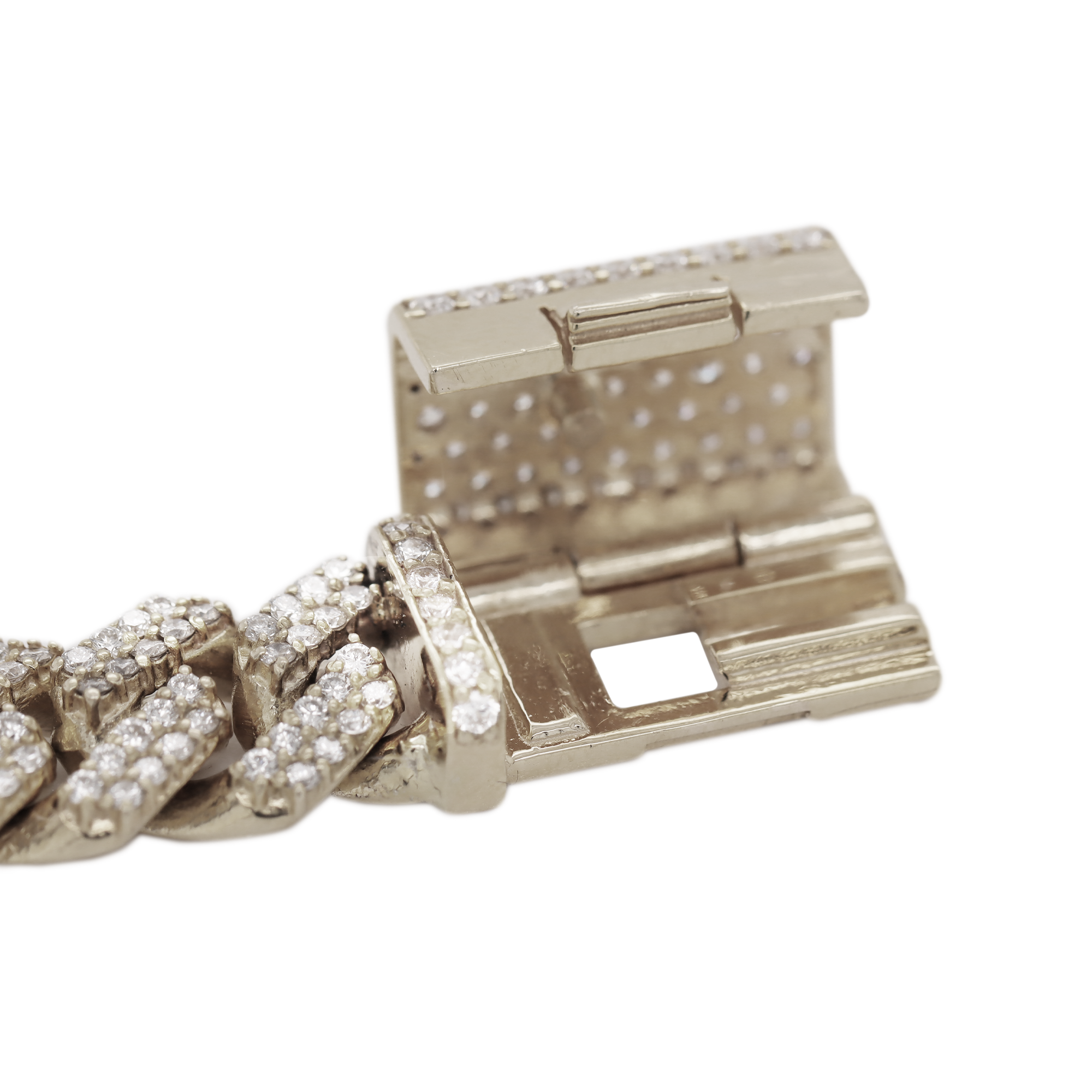Miami Cuban Prong Setting White Gold Bracelet 6.78 CT