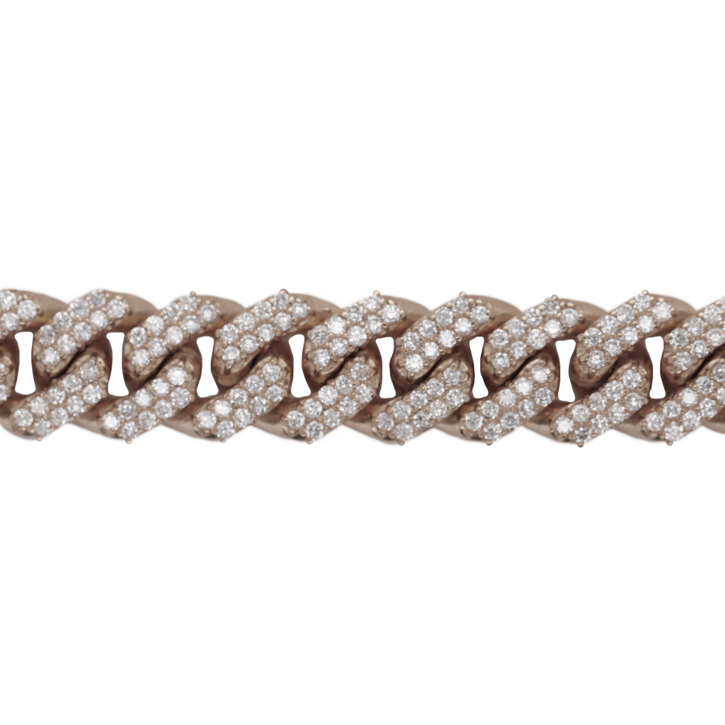 Miami Cuban Prong Setting White Gold Bracelet 6.78 CT