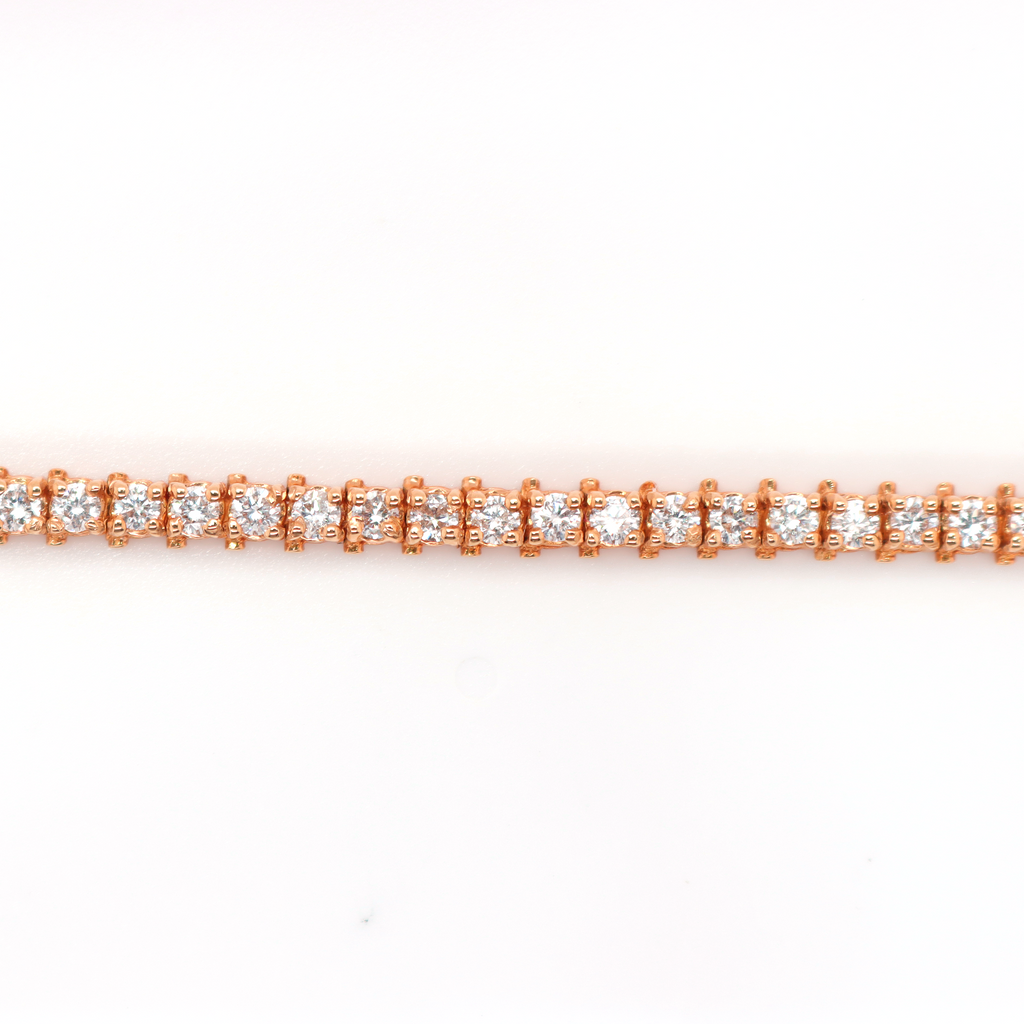 Tennis Diamond Rose Gold Bracelet 3.16 CT
