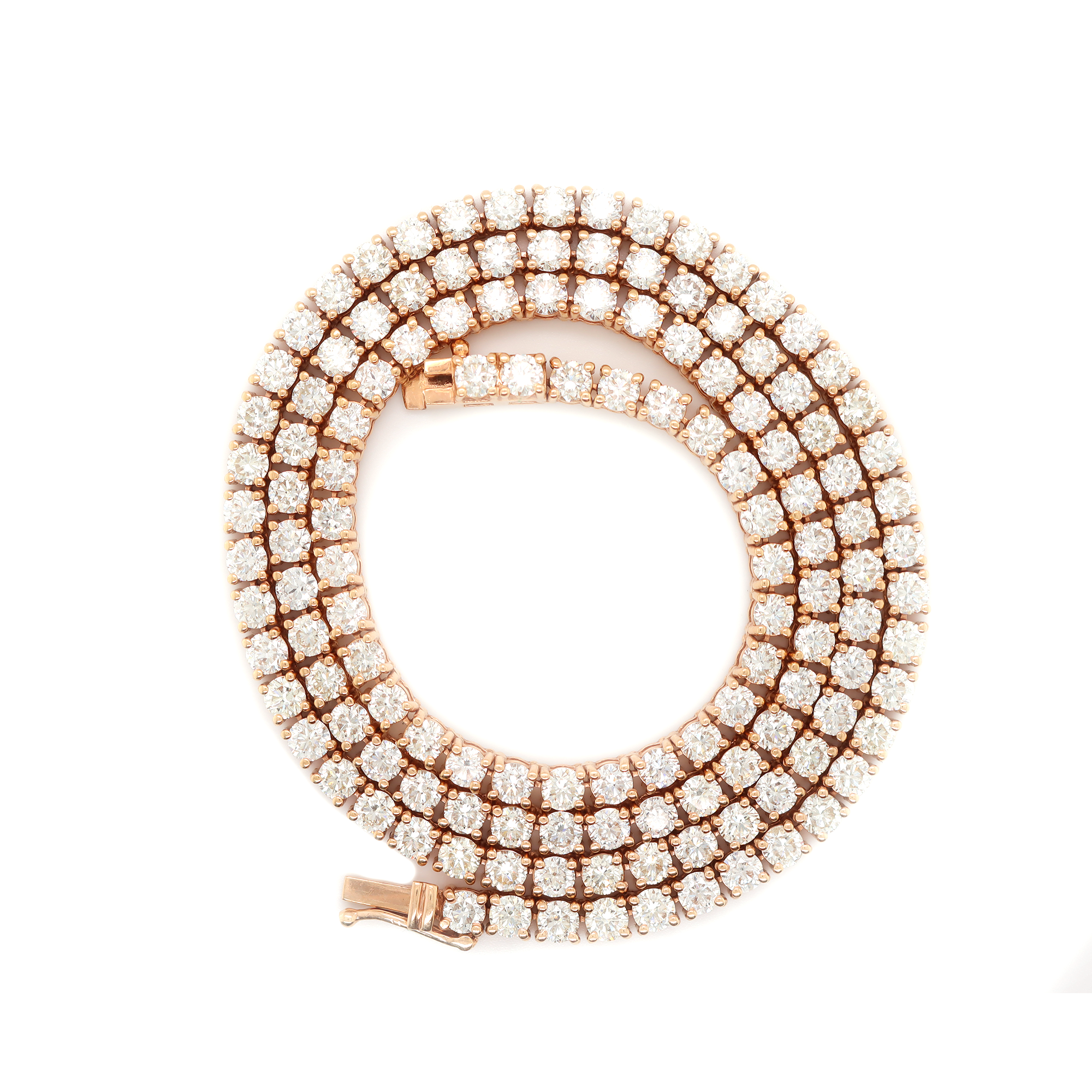 Diamond Tennis Rose Gold Chain 30.46 CT