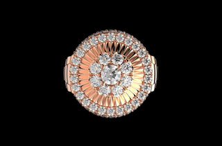 14k rose gold Rolex inspired ring 4.33cts