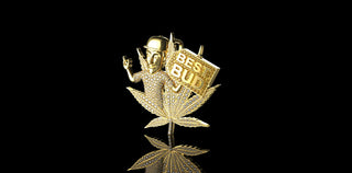 14K 2 TONE YELLOW AND WHITE GOLD "BEST BUD" STYLE CUSTOM DIAMOND PENDANT