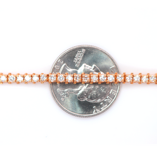 Tennis Diamond Rose Gold Bracelet 3.16 CT