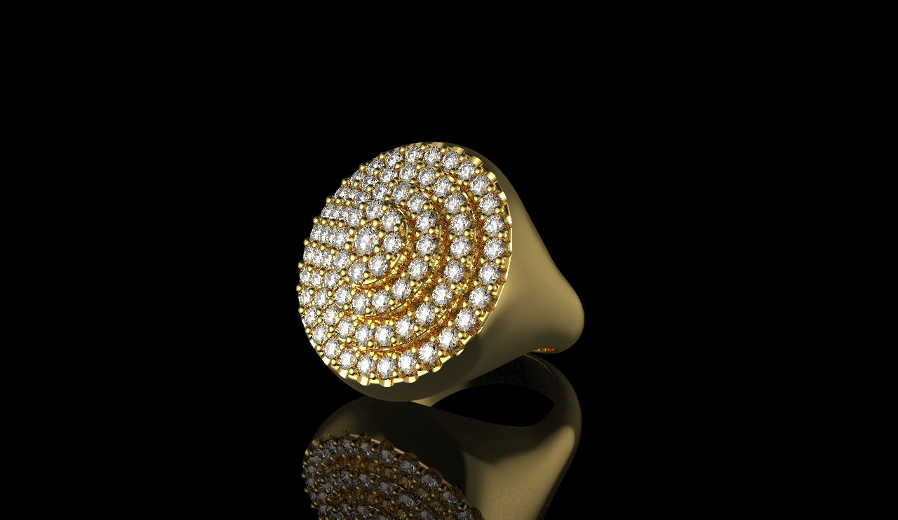 14k yellow gold diamond cake ring 2.43cts