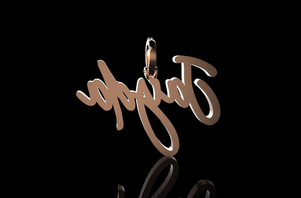 14k rose gold custom "jayda" style diamond pendant