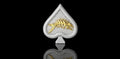 14K 2 TONE YELLOW AND WHITE GOLD CUSTOM "SPADE FISH SCALE" STYLE DIAMOND PENDANT