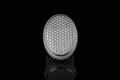 14k white gold large custom mens 3d oval shape diamond ring with bezel ring