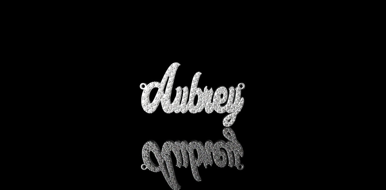 14K WHITE GOLD CUSTOM "AUBREY" STYLE DIAMOND PENDANT