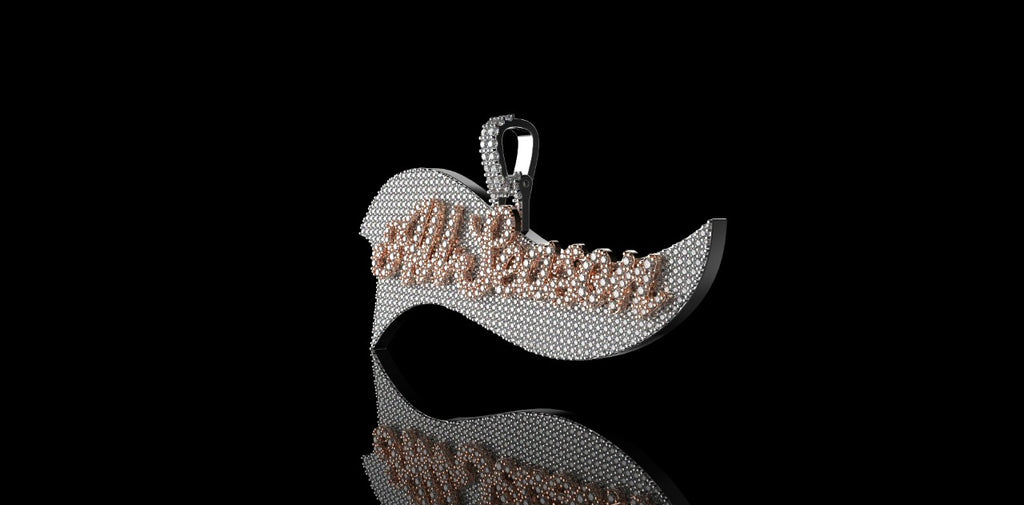 14K 2 TONE ROSE AND WHITE GOLD "ALL SEASON" STYLE CUSTOM DIAMOND PENDANT