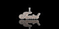 14K 2 TONE ROSE AND WHITE GOLD DOUBLE LAYER CUSTOM "TENIEL" STYLE DIAMOND PENDANT