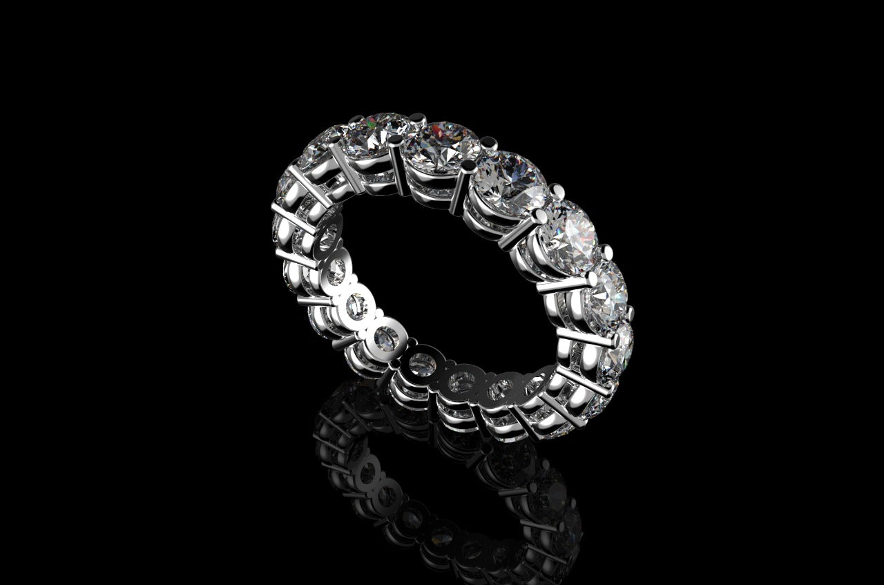 18k white gold diamond eternity band 5.32cts