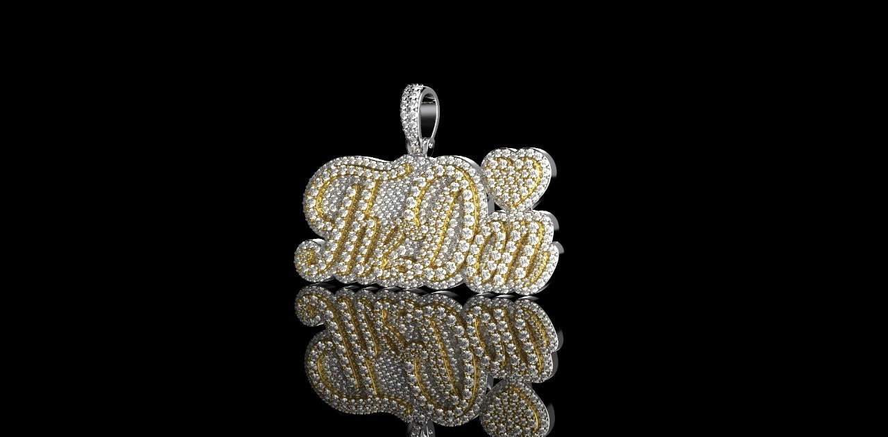 14K 2 TONE YELLOW AND WHITE GOLD "THE DON" STYLE CUSTOM DIAMOND PENDANT