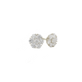 Small Flower Cluster Diamonds White Gold Earrings 1.12 CT
