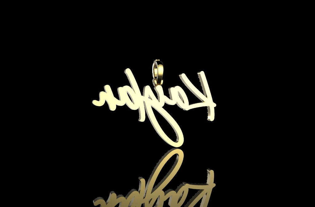 14k yellow gold custom "kaylan" style diamond pendant