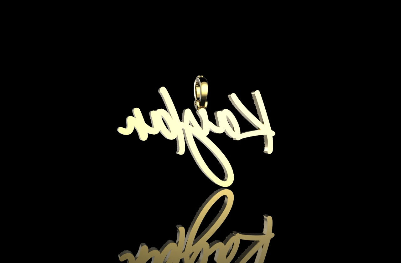 14k yellow gold custom "kaylan" style diamond pendant