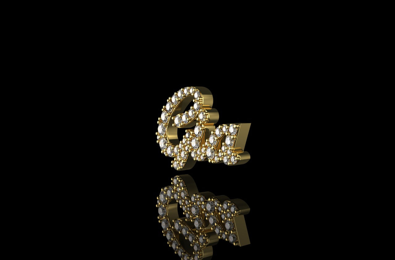 14k yellow gold custom "gia" style diamond pendant