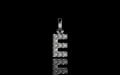 14k white gold custom small single row intial "e" diamond pendant