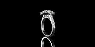 18k white gold round halo diamond engagement ring 5.00cts