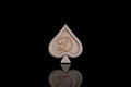 14k rose gold 3d spade initial "d" style diamond pendant