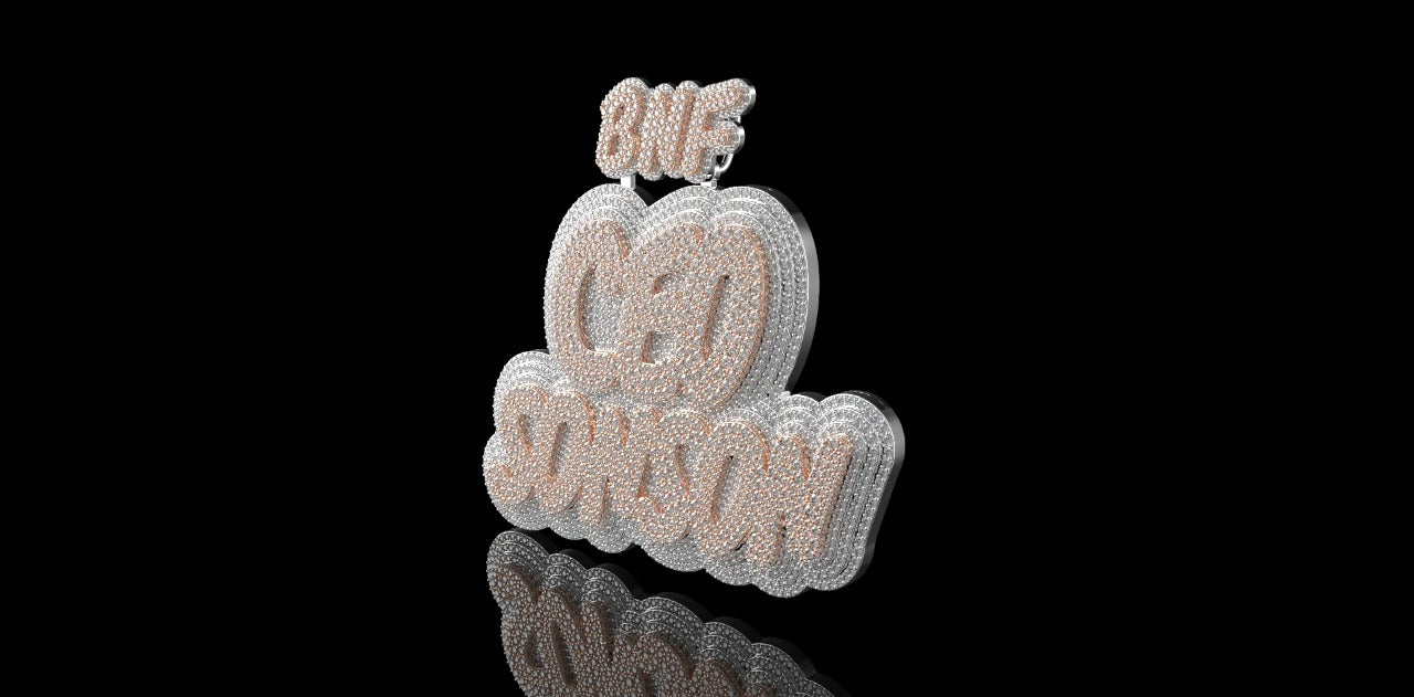 14K 2 TONE ROSE AND WHITE GOLD "BNF CEO SONSON" STYLE CUSTOM DIAMOND PENDANT