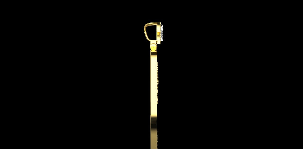 14K 2 TONE YELLOW AND WHITE GOLD CUSTOM "26 ML" DOG TAG STYLE DIAMOND PENDANT