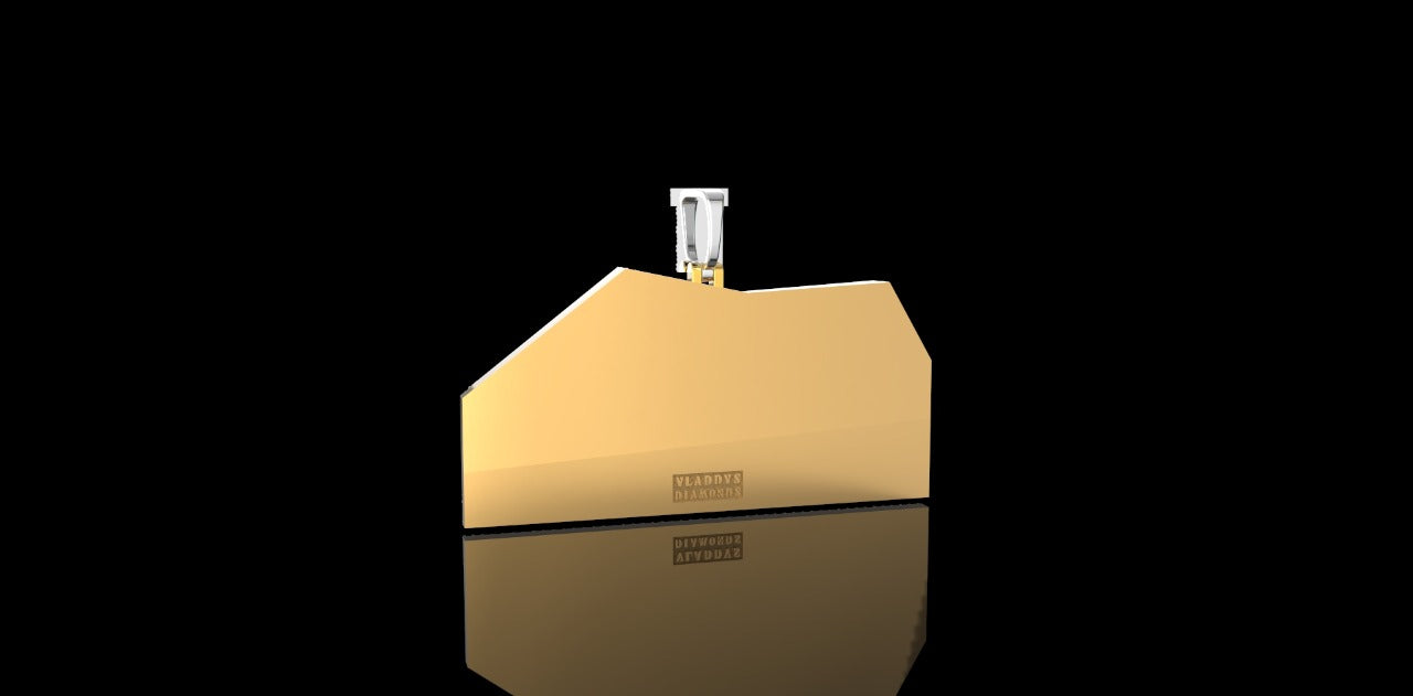 14k 2 tone white and yellow gold custom house priceless style custom diamond pendant