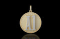 14K 2 TONE YELLOW AND WHITE GOLD LARGE 3D CUSTOM "A1" STYLE DIAMOND PENDANT