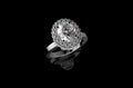 18k white gold oval hidden halo diamond engagement ring 1.75cts