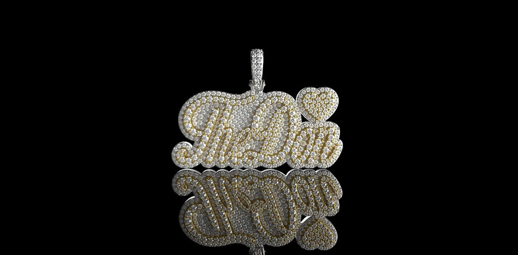 14K 2 TONE YELLOW AND WHITE GOLD "THE DON" STYLE CUSTOM DIAMOND PENDANT