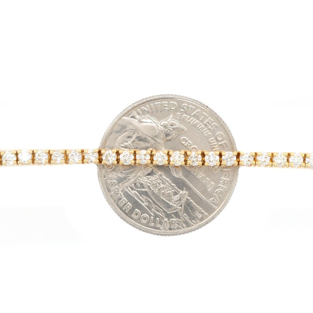 Diamond Tennis Yellow Gold Chain 7.19 CT