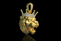 14k Large yellow gold custom diamond Lion pendant